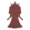 Christmas Princess Kid Acrylic Shape, Glitter Princess Cutout