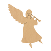 Wooden Christmas Angel Cutout, Wood Clarinet Angel Shape