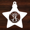 Christmas Star Monogram Ornament | High Gloss White | Elegant Initial Wall Decor