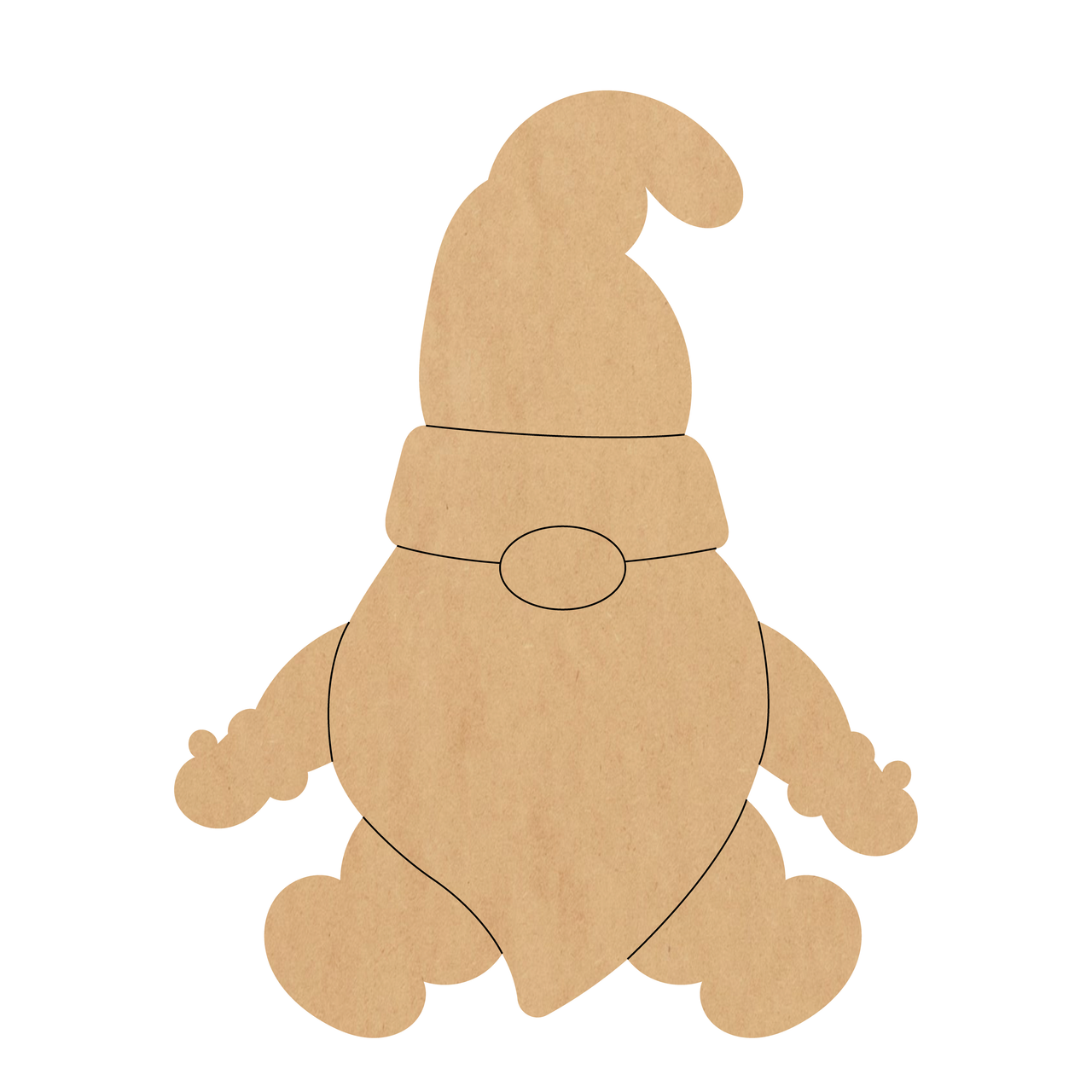Wooden Christmas Gnome Cutout, Unpainted Gnome Shape - Awesome Life Craft
