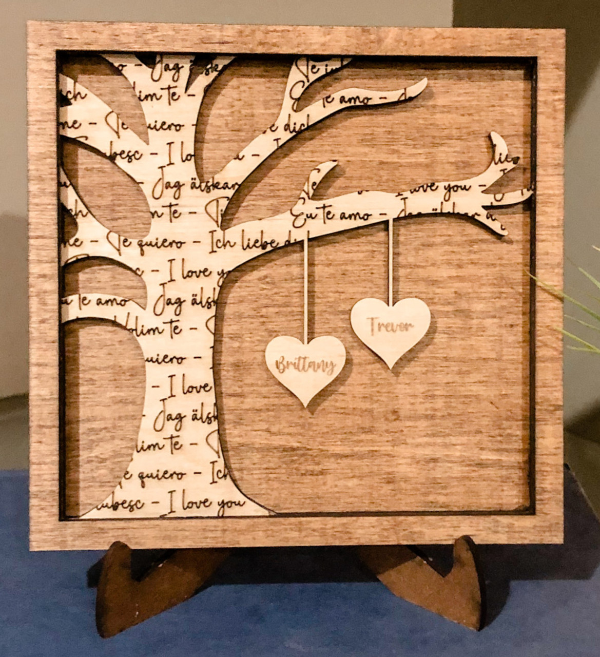 Custom Love Wooden Hearts | Custom Hanging Hearts | Personalized Hearts |  Laser Engraved Hearts | Small Hearts | Message Heart