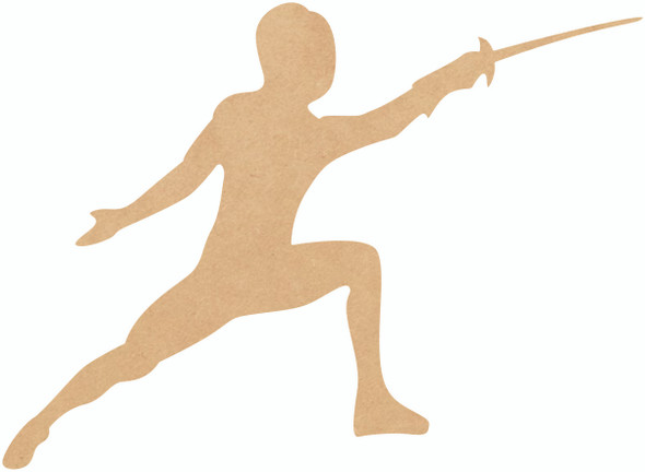 Wood Javelin Man Craft Cutout, Unpainted Blank MDF Shape