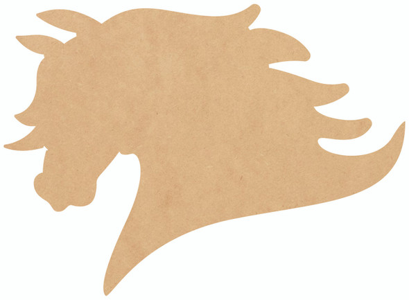 Unfinished Mustang Paintable Cutout, Wood Mascot DIY