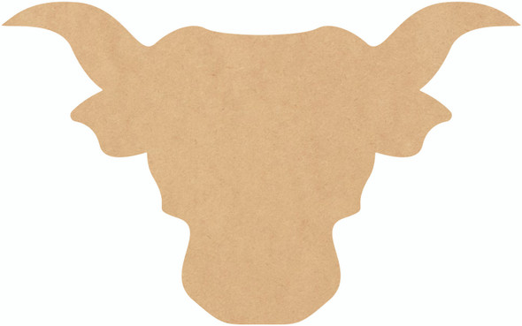 Wooden Bull Mascot DIY Cutout, Unfinished Wood Bull Head