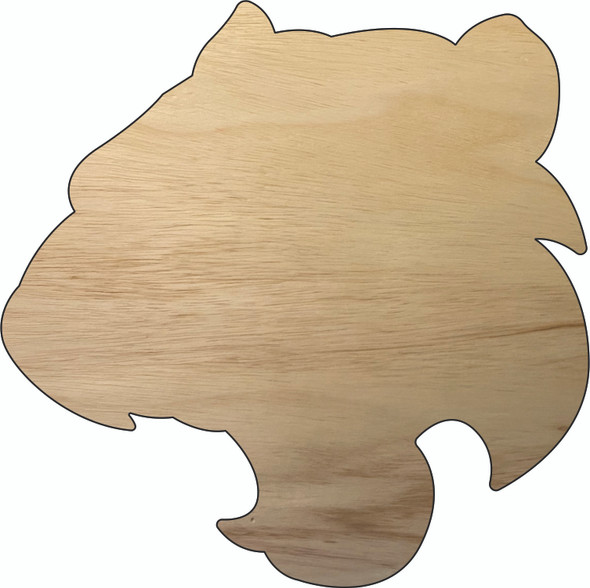 Cat Head Mascot Wood Cutout, Unfinished Cat Head Shape