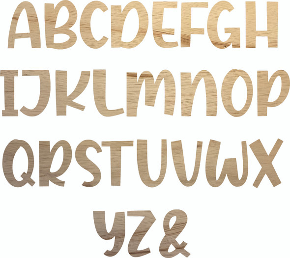 Bold Wooden Craft Letters, Paintable Wood, DIY Icebold Font
