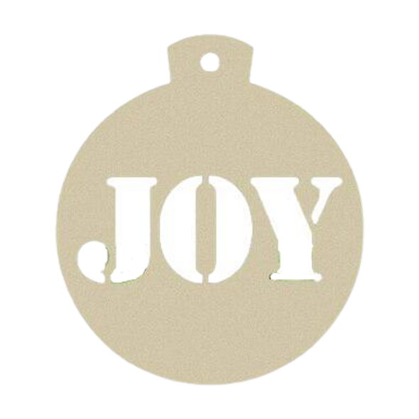 JOY Ornament Unfinished Shape, Wooden Christmas Ornament Paintable MDF