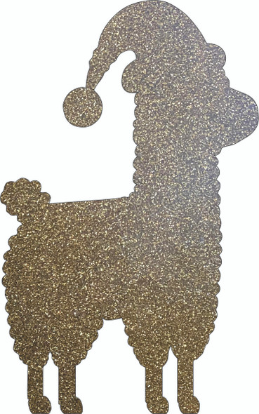 Christmas Llama Craft Acrylic Blank, Alpaca Glitter Acrylic DIY