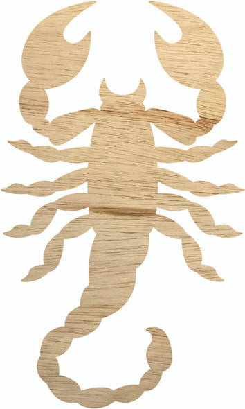 Unpainted Wood Scorpion Cutout, Blank Wooden Craft Shape, DIY