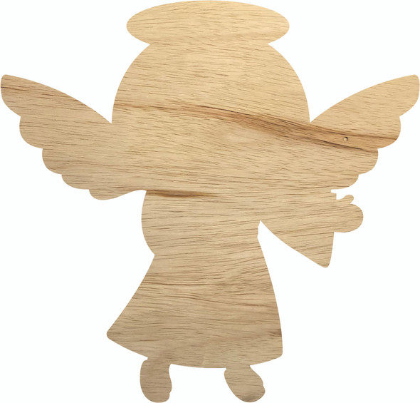 Christmas Girl Angel Wood Shape, Unpainted Angel Craft Cutout, DIY