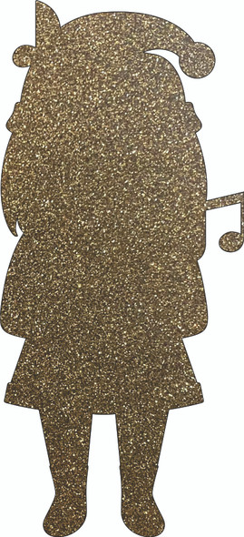 Christmas Carol Girl Acrylic Blank Cutout, Holiday Glitter Shape