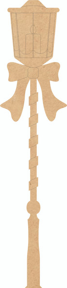 Wooden Christmas Street Lamp Shape, Wood Blank Holiday Cutout