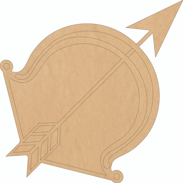 Wooden Bow and Arrow Cutout, Unfinished Arrow Shape Craft