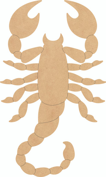Unfinished Wood Scorpion Cutout, Blank Paintable MDF Craft