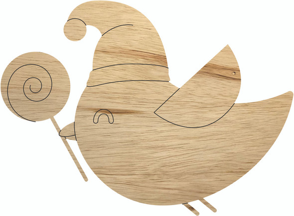 Wooden Christmas Bird with Peppermint Cutout, Blank DIY Craft