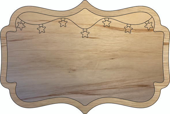 Wooden Christmas Label with Stars Shape, Unfinished Plaque Craft