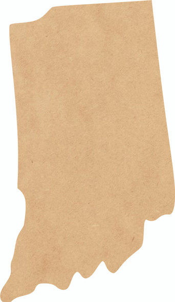 Indiana Wood State Shape, Unfinished MDF Craft State Cutout, DIY