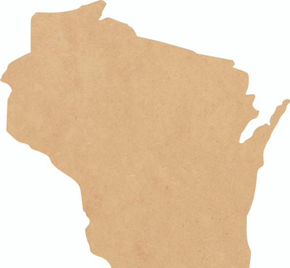 Wisconsin Wood State Shape, Unfinished MDF Craft State Cutout, DIY