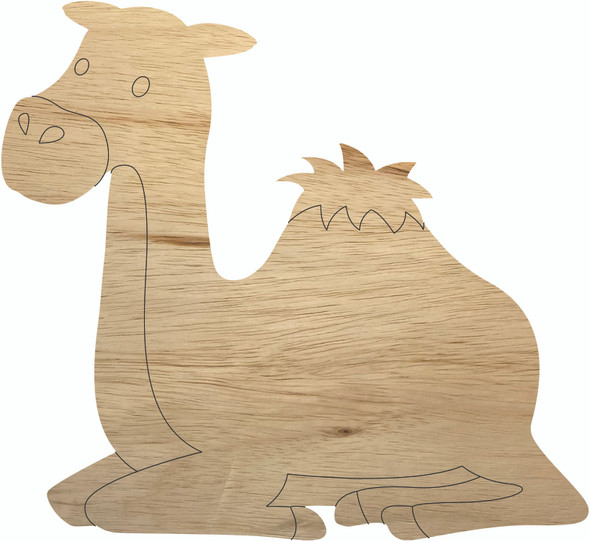 Unfinished Camel Wood Shape, Nativity Scene Camel Cutout, DIY