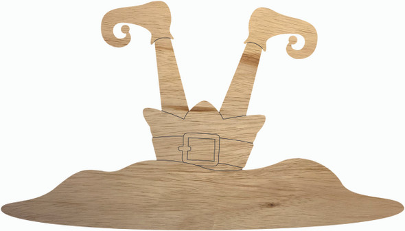 Wooden Elf Falling Craft Shape, Wooden Christmas Door Hanger