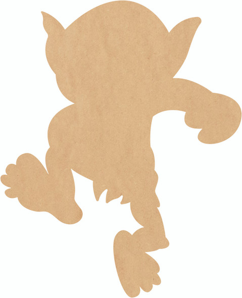 Unfinished Goblin Wood Cutout, Paintable Halloween Goblin Shape