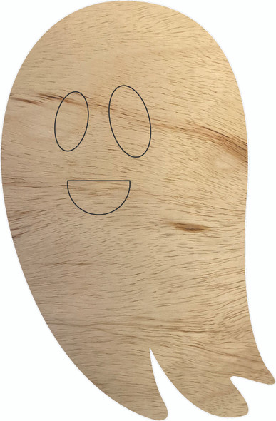 Wood Ghost Craft Paintable Shape, Unfinished Halloween Cutout