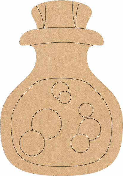 Wooden Glass Potion MDF Shape, Unfinished Halloween Craft