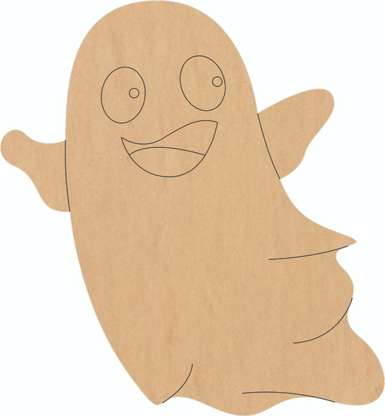 Kid Halloween Ghost MDF Shape, Unfinished Creepy Cutout