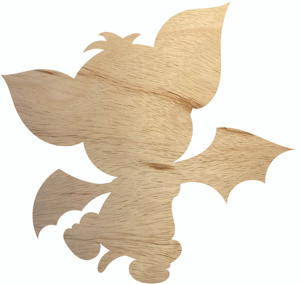 Kid Girl Bat Wood Shape, Unfinished DIY Cutout, Paintable