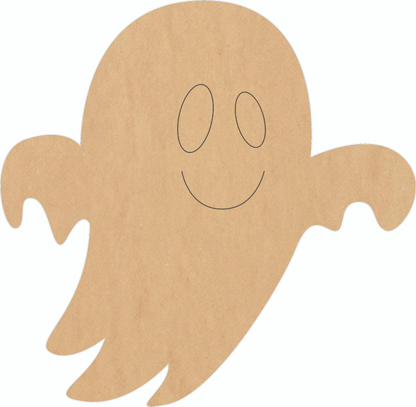 Ghost Halloween Acrylic Shape, Glitter Engraved Cutout