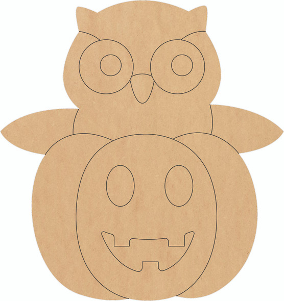 Owl Jack-O-Lantern Acrylic Shape, Pumpkin Halloween Craft