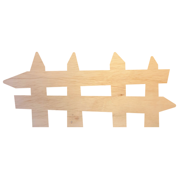 Wood Fence Cutout, Unfinished Wooden Fence Craft Shape