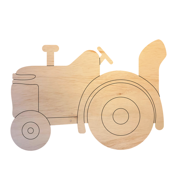 Tractor Wood Craft Shape, Unfinished Farm Tractor Cutout