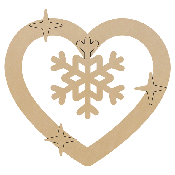 Christmas Wreath Heart Leather Shape, Leather Snowflake Cutout