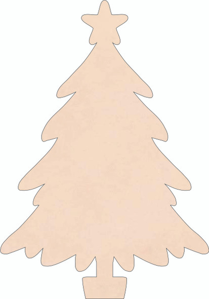 Christmas Tree with Star Leather Shape, Leather Cutout