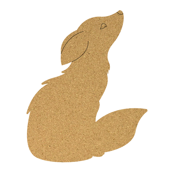 Winter Fox Cork Board Shape, Cork Soft Fox Craft Cutout