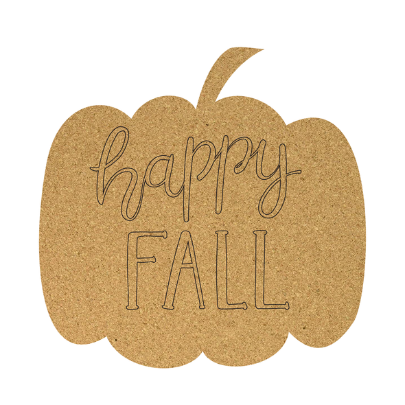 Happy Fall Pumpkin Cork Board Shape, Fall Cork Craft Cutout