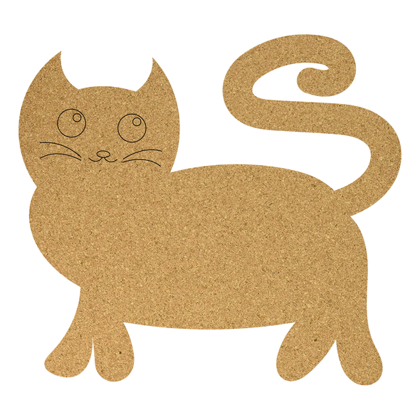 Cat Cork Board Blank Shape, Cat Cork Craft Cutout