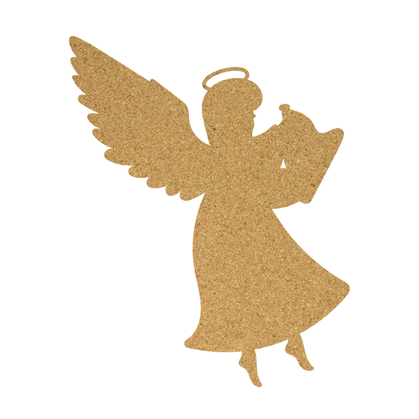 Harp Angel Cork Board Shape, Cork Christmas Angel Cutout