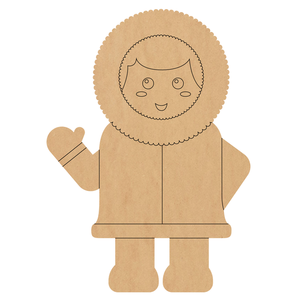 Winter Jacket Person Wood Cutout, Christmas Coat Shape