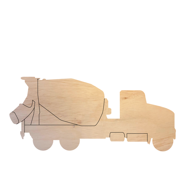 Wooden Construction Truck Shape, Concrete Truck Cutout