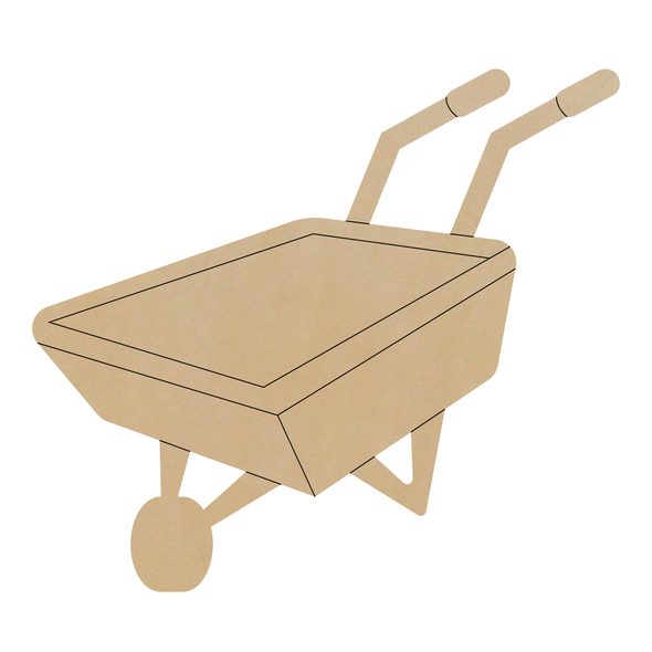 Wheelbarrow Leather Shape, Spring Wheelbarrow Cutout