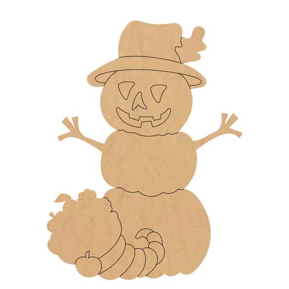 Thanksgiving Jack O Man Wood Shape, Stacked Pumpkin Cutout