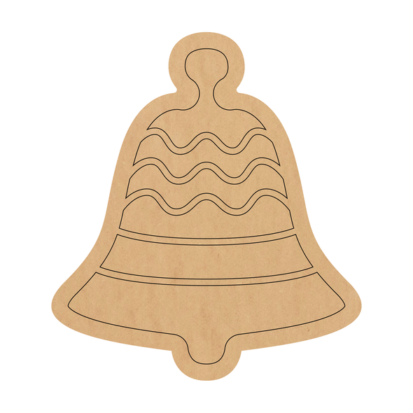 Christmas Bell Shape, Unfinished Holiday Bell Craft Cutout