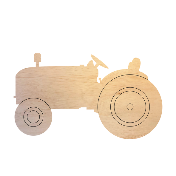 Wood Tractor Farm Shape, Unfinished Fall Farm Craft Cutout