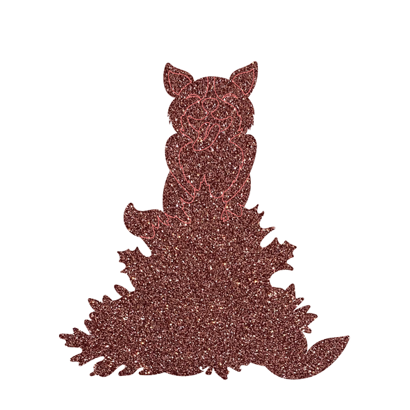 Dog in Leaf Pile Acrylic Shape, Glitter Fall Dog Craft Cutout