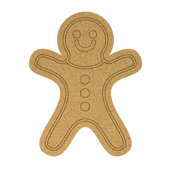 Gingerbread Man Cork Board Shape, Christmas Craft Cutout