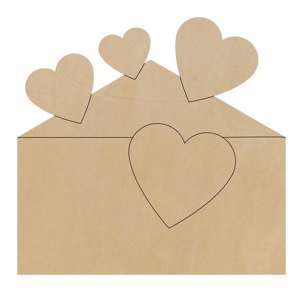 Valentine Heart Envelope Leather Shape, Leather Heart Cutout