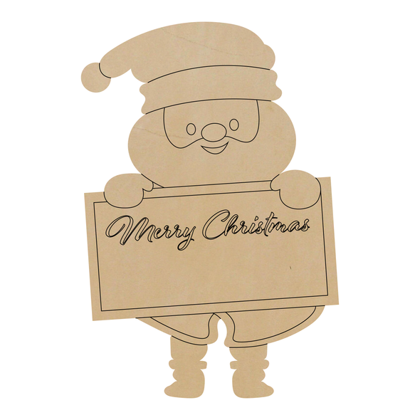 Merry Christmas Santa Leather Shape, Leather Christmas Cutout