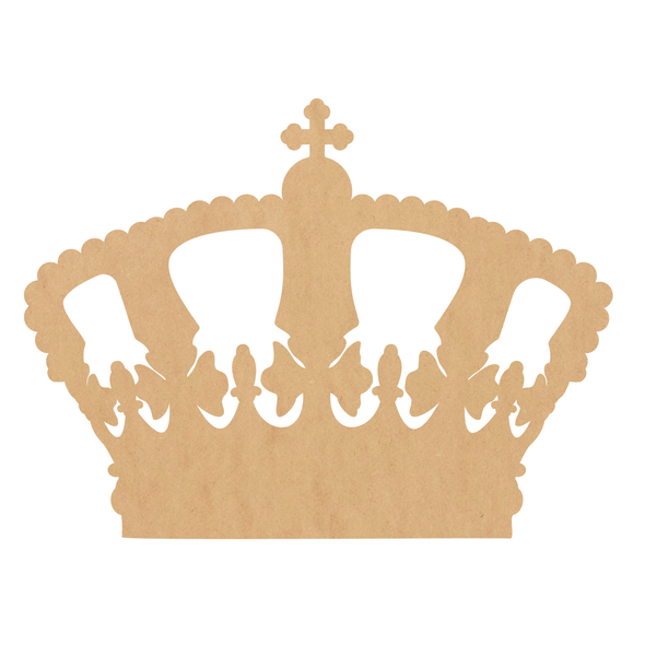Mardi Gras Crown Wood Shape, Unfinished King Crown Cutout